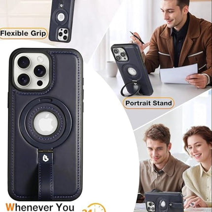 Coque en Cuir Compatible Magsafe a Capture Grio Loop Pour Samsung Galaxy S25 Ultra Couleur Bleu