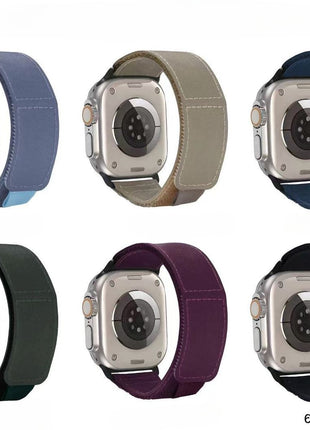Bracelet En Nylon Tissé Gris Pour Apple Watch Taille 44mm/45mm/46mm/49mm