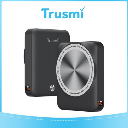 TRUSMI Ultra Mini Magnétique Sans Fil Batterie Externe | 10000mAh | 22.5W Charge Rapide PD | 15W Sans Fil Output - PB09-011