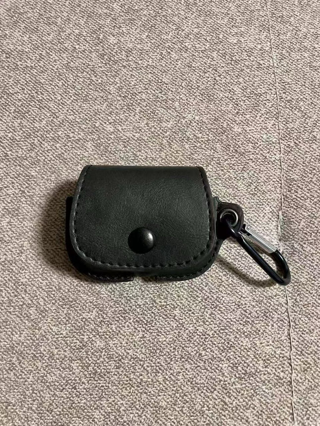 Coque De Protection Effet Cuir Noir Pour Airpod 4
