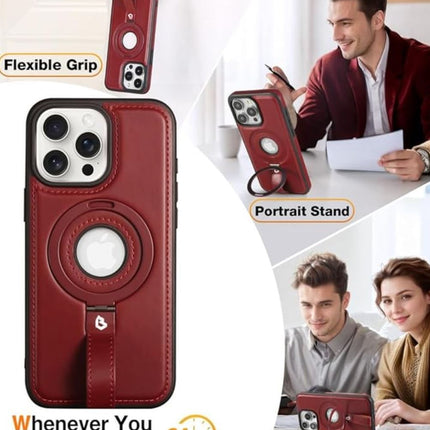 Coque en Cuir Compatible Magsafe a Capture Grio Loop Pour Samsung Galaxy S25 Ultra Couleur Rouge