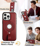 Coque en Cuir Compatible Magsafe a Capture Grio Loop Pour Samsung Galaxy S25 Ultra Couleur Rouge