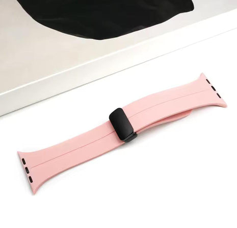 Bracelet  Silicone Rose Pour Apple Watch Taille 44mm/45mm/46mm/49mm