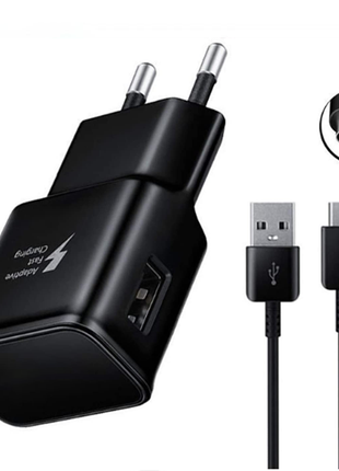Pack de 10 Adaptateurs Secteur Fast Charger avec cable type-C Noir pour Samsung