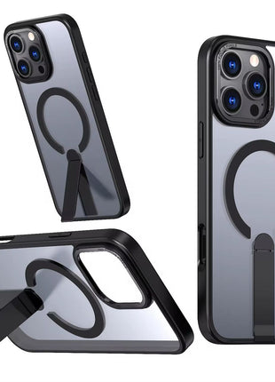 Étui MagSafe Stand Shadow Noir Première Qualité Pour Apple iPhone 16 Plus