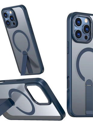 Étui MagSafe Stand Shadow Bleu Première Qualité Pour Apple iPhone 16