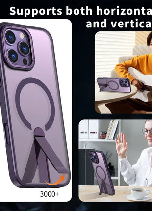 Étui MagSafe Stand Shadow Violet Première Qualité Pour Apple iPhone 16 Pro