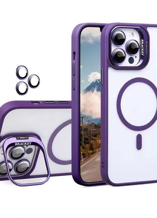 Coque MagSafe  Violet Pour Apple iPhone 16 Pro Avec Support Et Protection Pour l'Appareil Photo