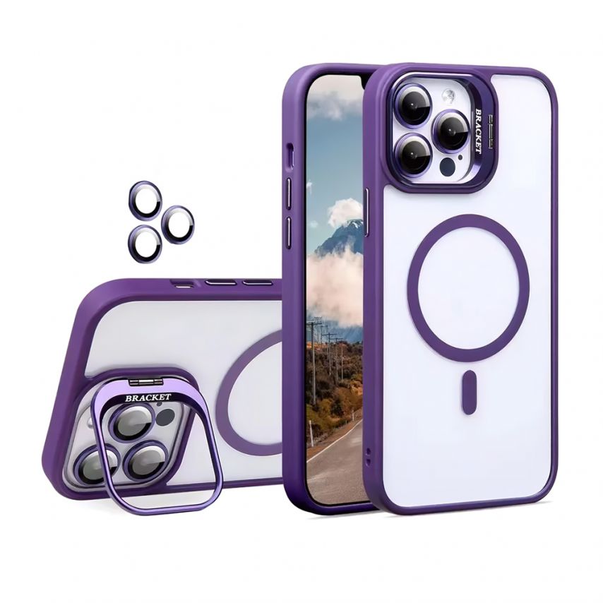 Coque MagSafe  Violet Pour Apple iPhone 16 Pro Avec Support Et Protection Pour l'Appareil Photo