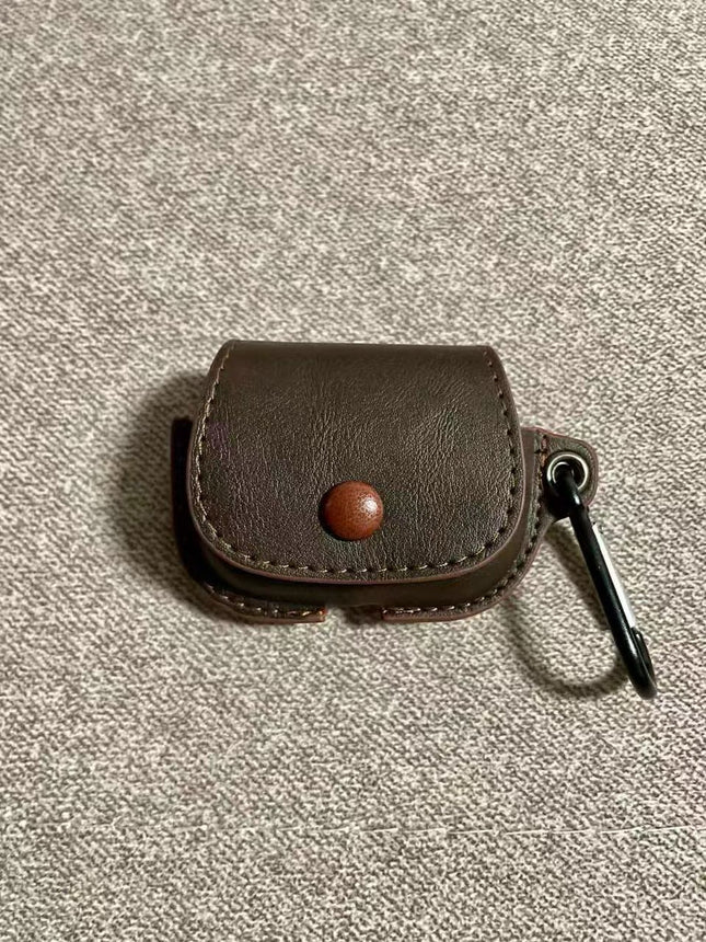 Coque De Protection Effet Cuir Marron Pour Airpod 4