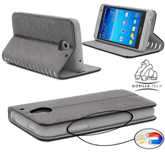 Pack de 10 Etui New Book Gorilla Tech Gris Pour Samsung Galaxy S6 Edge