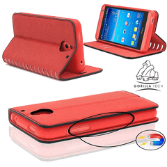 Pack de 10 Etui New Book Gorilla Tech Rouge Pour Samsung Galaxy S6 Edge Plus