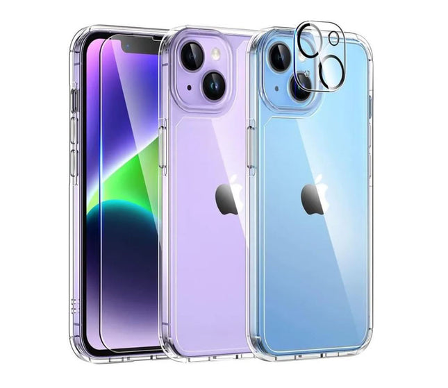 Pack Coque Shockproof avec Verre Trempé premium et Protections Caméra Arrière pour Apple iPhone 14 Pro