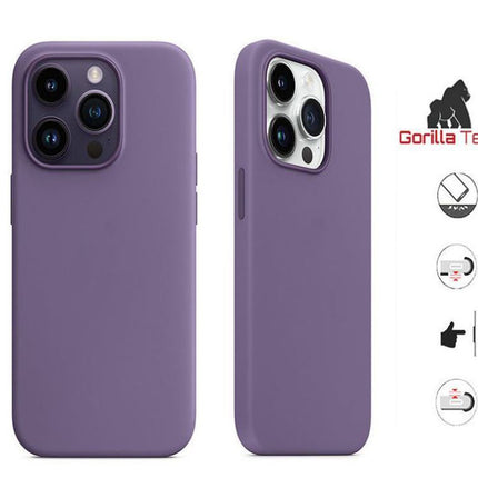 Coque En Silicone Gorilla Tech Violet Foncé Apple Original Color Qualité Premium Pour Apple iPhone 15 Pro Max