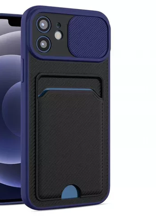 Coque Gorilla Tech Nouveau Design Card Slot Et Protection Caméra Slim Bleu  Pour Apple iPhone 13 Pro