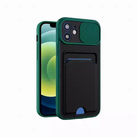 Coque Gorilla Tech Nouveau Design Card Slot Et Protection Caméra Slim Vert  Pour Apple iPhone 12 Pro