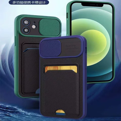 Coque Gorilla Tech Nouveau Design Card slot et Protection caméra slim Noir pour Apple iPhone 13