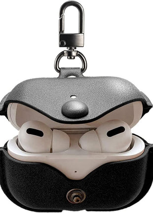 Coque De Protection Effet Cuir Noir pour Airpods Pro 3
