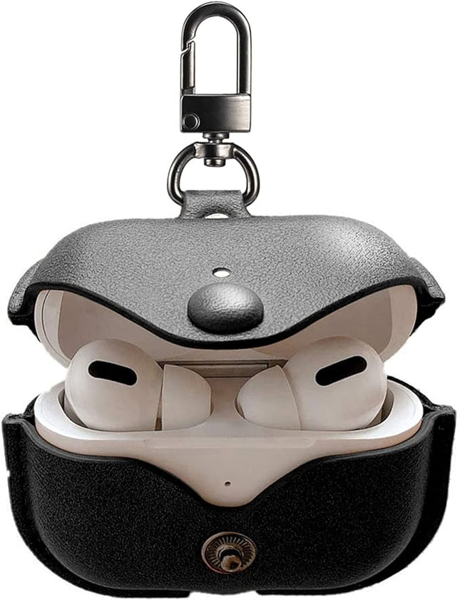 Coque De Protection Effet Cuir Noir pour Airpods Pro 3