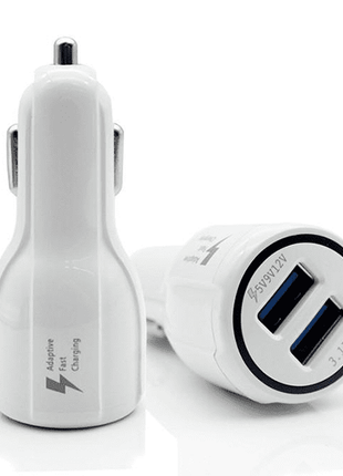 Chargeur voiture / allume cigare fast charger blanc 2 entrées