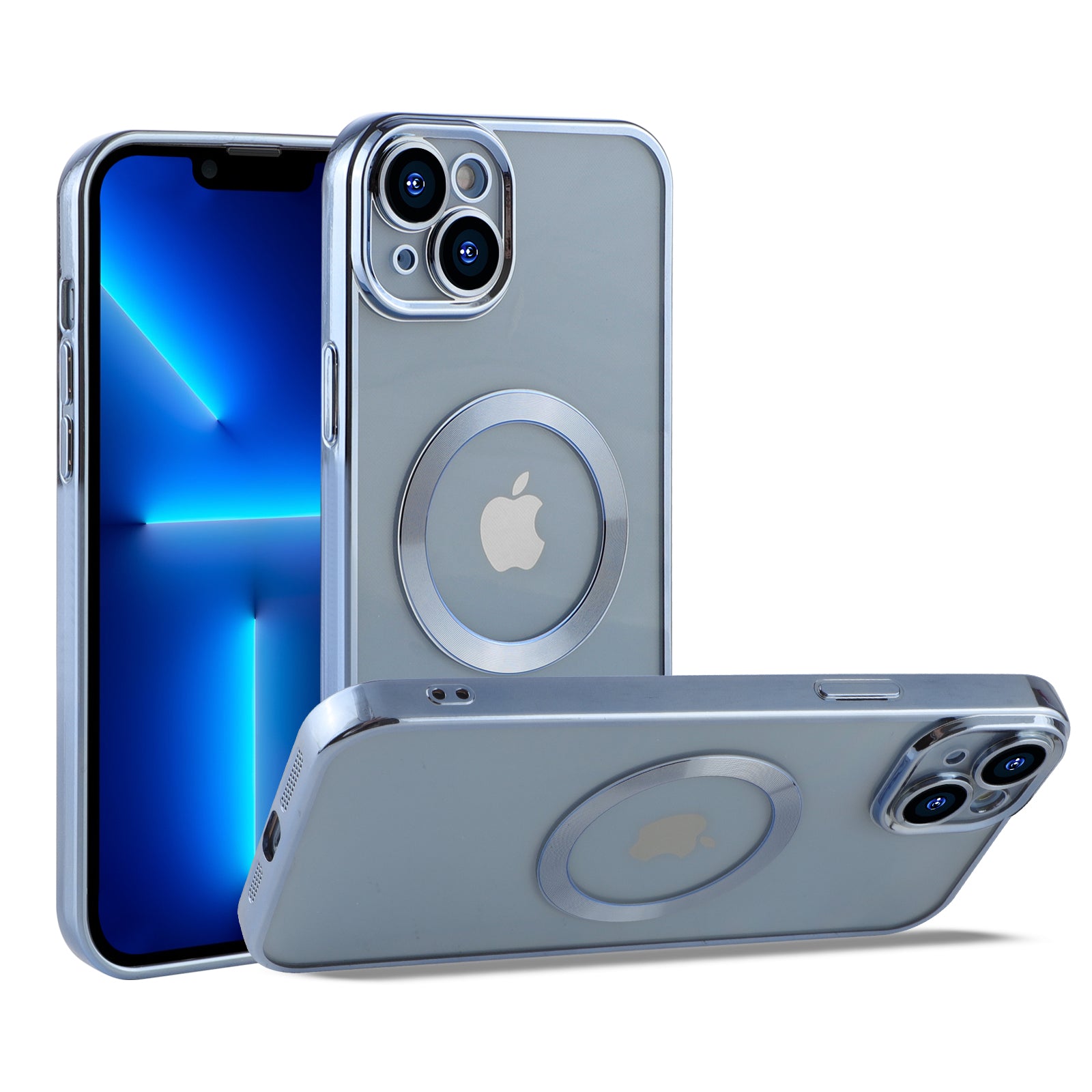 Coque En Gel Magnetique Gorilla Tech Qualité Premium Effet Chromé Bleu Pour Apple iPhone 14 Pro