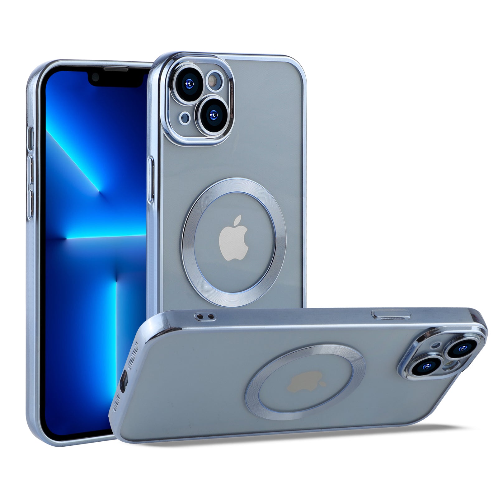 Coque En Gel Magnetique Gorilla Tech Qualité Premium Effet Chromé Bleu Pour Apple iPhone 16 Pro Max