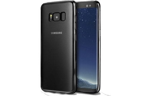 Coque en gel contour chromé noir pour galaxy s8