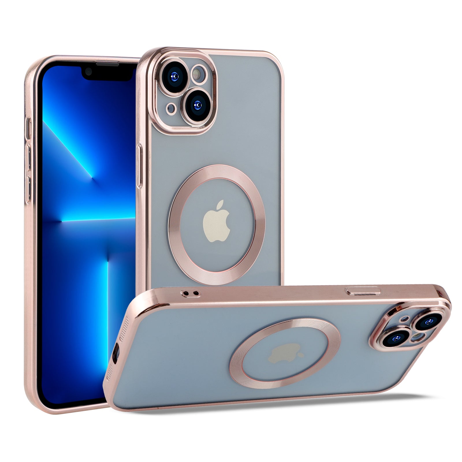 Coque En Gel Magnetique Gorilla Tech Qualité Premium Effet Chromé Rose Gold Pour Apple iPhone 14
