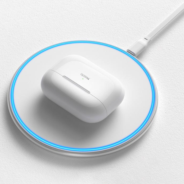 Yesido white bluetooth earphone compatible ios and android with wireless charge