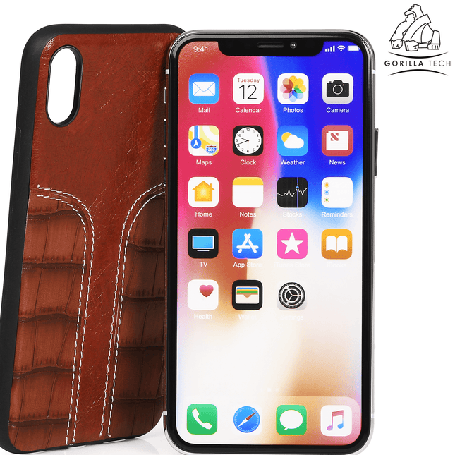 Coque Gorilla Tech Dual Croco Marron Pour Apple iPhone X/XS