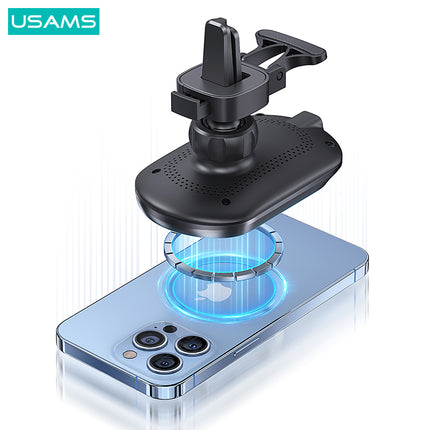 Support magnétique pour Voiture USAMS CD182Z  / Chargeur sans fil- airvent  15W