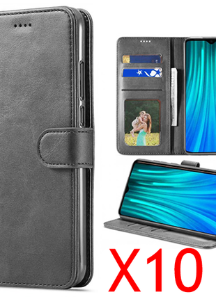 Pack de 10 étuis portefeuille noir interieur gel pour Samsung Galaxy S20 Ultra (bulk)