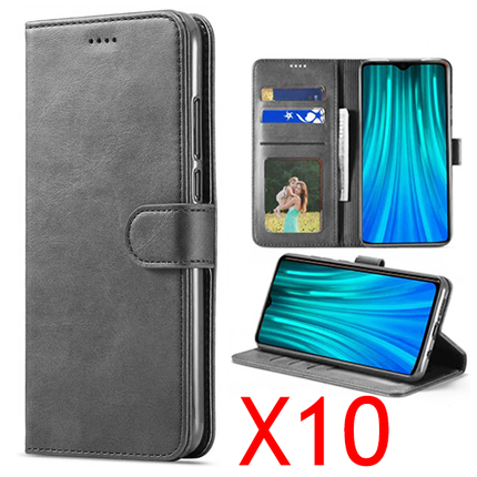 Pack de 10 étuis portefeuille noir interieur gel pour Apple iPhone 11 Pro Max (bulk)