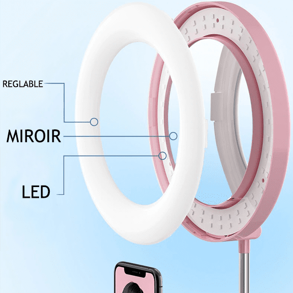 Support Lampe LED Pour Maquillage Avec Support Smartphone (USB)