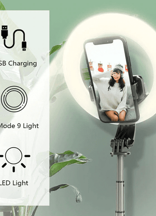 Selfie stick/trépied LED 360 bluetooth pour smartphone (qualité premium)