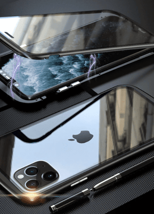 Coque Magnetique Noir En Verres Deux  Faces Pour Samsung Galaxy A50