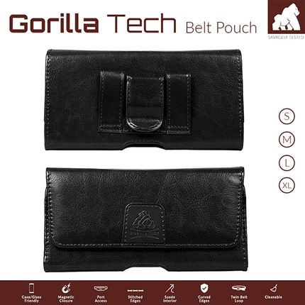 Étui Ceinture universel Belt Pouch Noir En Cuir Synthétique Gorilla Tech taille XXL
