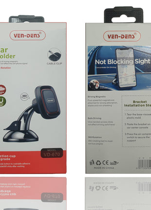 Support auto/voiture magnétique VEN-DENS noir