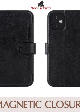 Etui Portefeuille Premium Gorilla Tech Noir Pour Apple iPhone 15 Pro Max