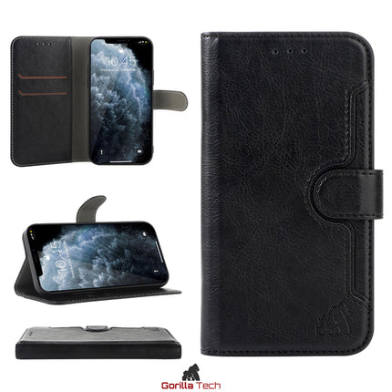 Etui Portefeuille Premium Gorilla Tech Noir Pour Apple iPhone 15 Pro