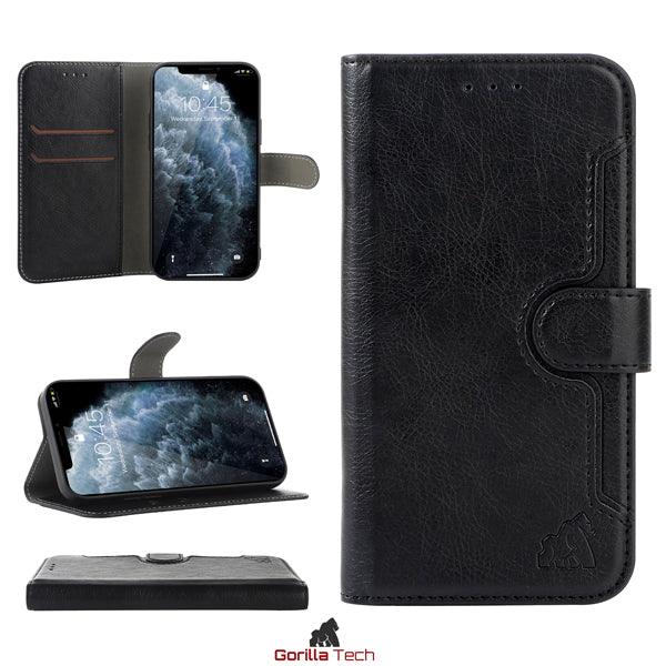 Etui Portefeuille Premium Gorilla Tech Noir Pour Apple iPhone 15 Pro