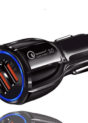 Chargeur voiture / allume cigare fast charger noir 2 entrées