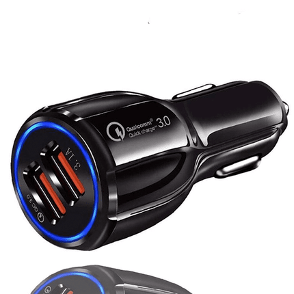 Pack de 10 Chargeurs Voiture / Allume Cigare Fast Charger Noir 2 entrées