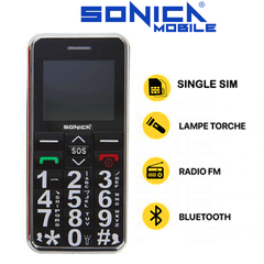 Sonica mobile - Senior phone noir