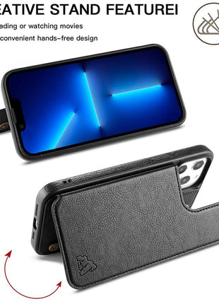 Etui portefeuille Gorilla Tech premium en cuir noir avec porte carte intégré pour Apple iPhone 13 Pro