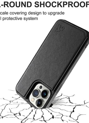 Etui portefeuille Gorilla Tech premium en cuir noir avec porte carte intégré pour Apple iPhone 13 Pro