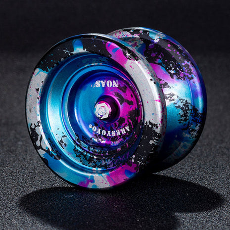 Pack de 10 Yoyo Ball Professionnel Qualité Premium En Métal Aluminium De Couleur Bleu Argenté