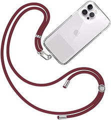 Bandoulière Universel Reglable , Cou Suspendu De Couleur Bordeaux Pour Coque De Téléphone