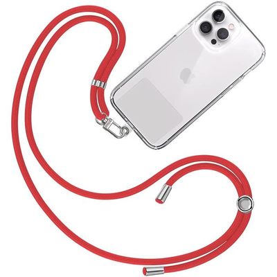Bandoulière Universel Reglable , Cou Suspendu De Couleur Rouge Pour Coque De Téléphone