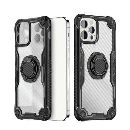 Coque En Carbon Noir- Transparent Ring shockproof   pour Apple iPhone 13
